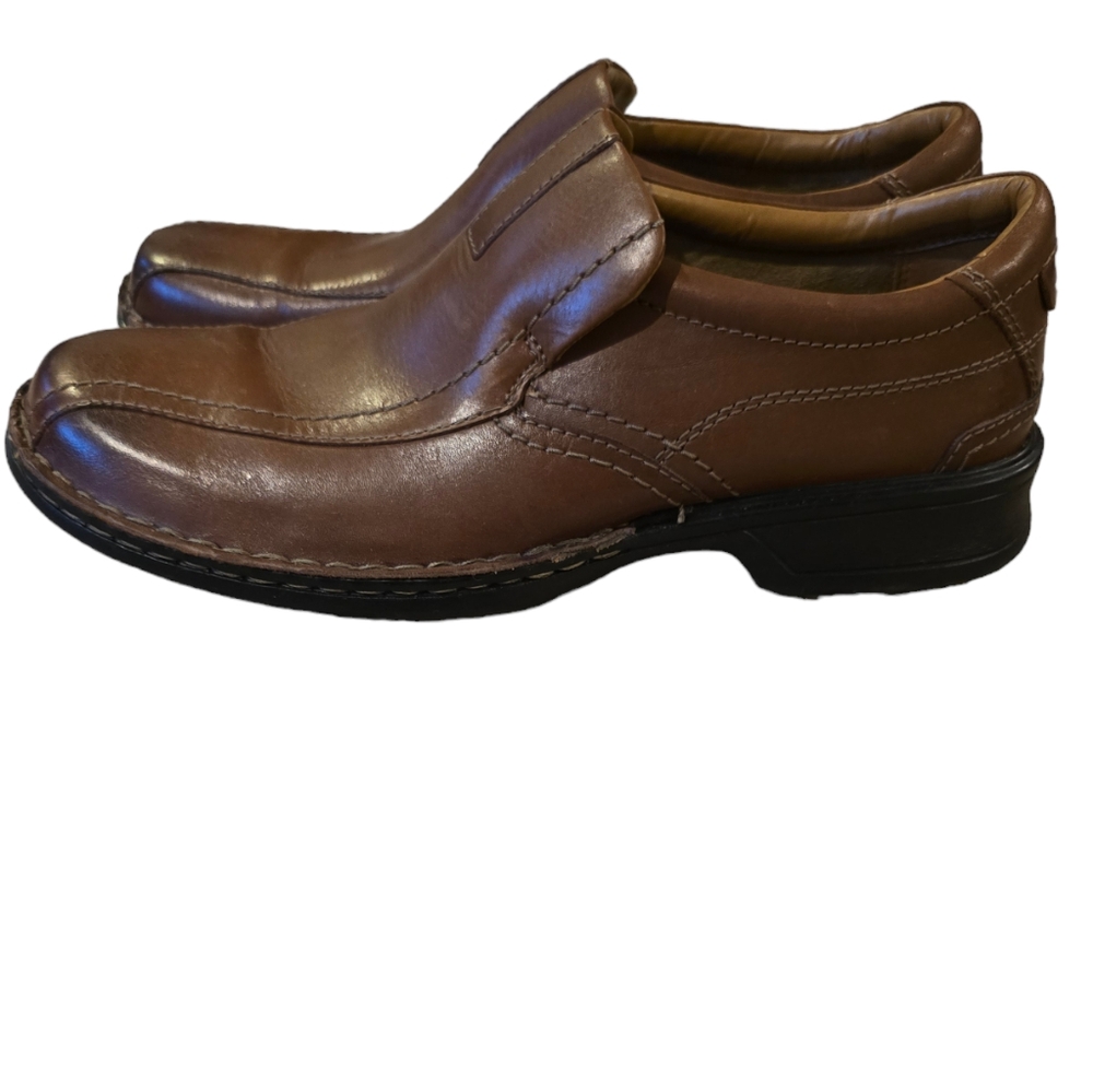 Men's Clarks Soft Cushion with Ortholite Size 8.5 Escalade Brown Excellent Cond